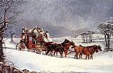 Henry Alken The York to London Royal Mail on the Open Road in Winter painting